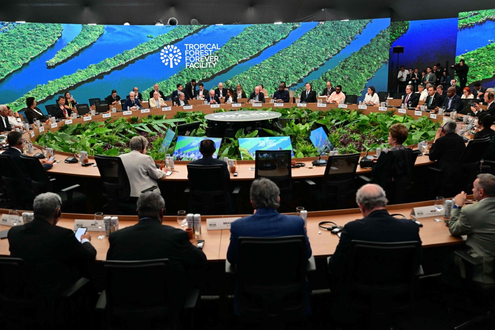 Leaders gather during the launch of the Tropical Forest Forever Facility in the framework of the Cop30 UN Climate Change Conference in Belem, Para State, Brazil, on November 6. Photo: AFP