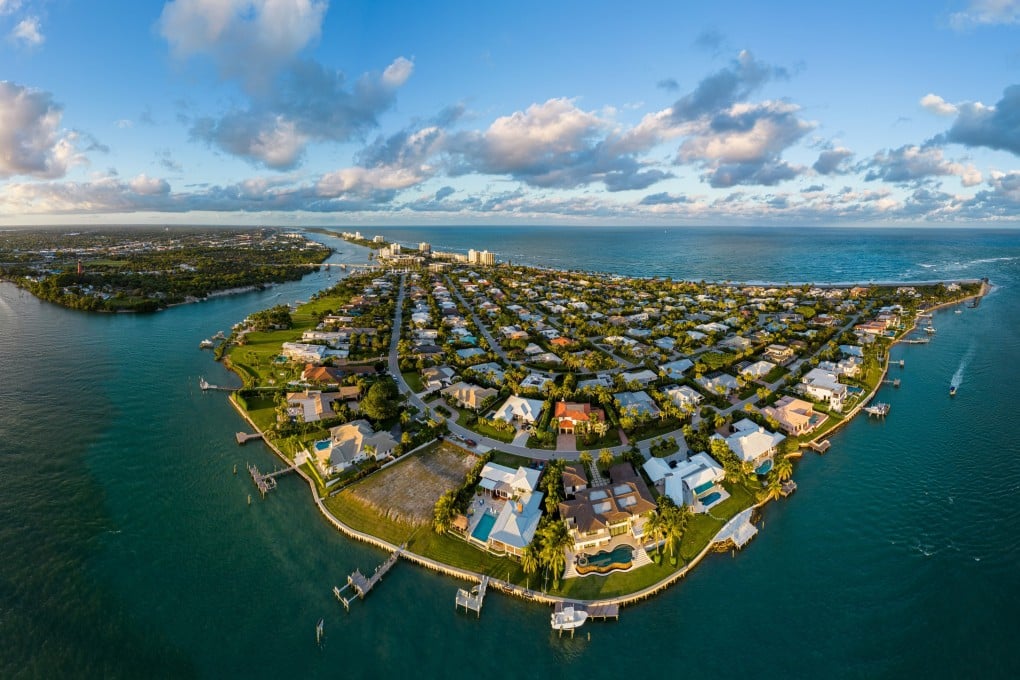 Aerial wide panoramic view of the Jupiter, Florida. coastline. Photo: Shutterstock