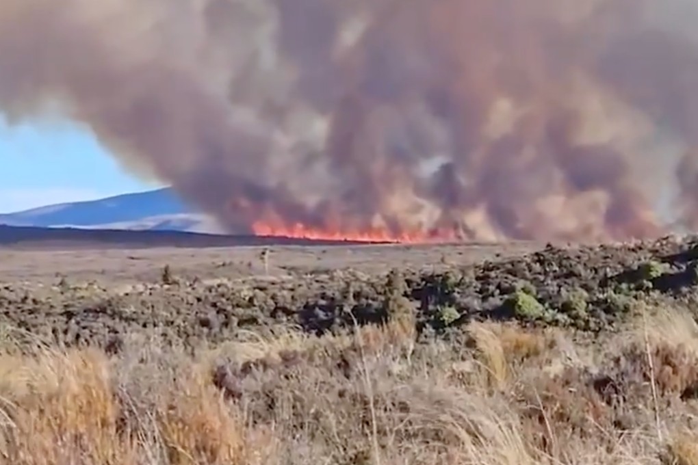 New Zealand authorities said on Sunday that extra aircraft were being sent to fight an out-of-control wildfire on the country’s North Island. Photo: Handout