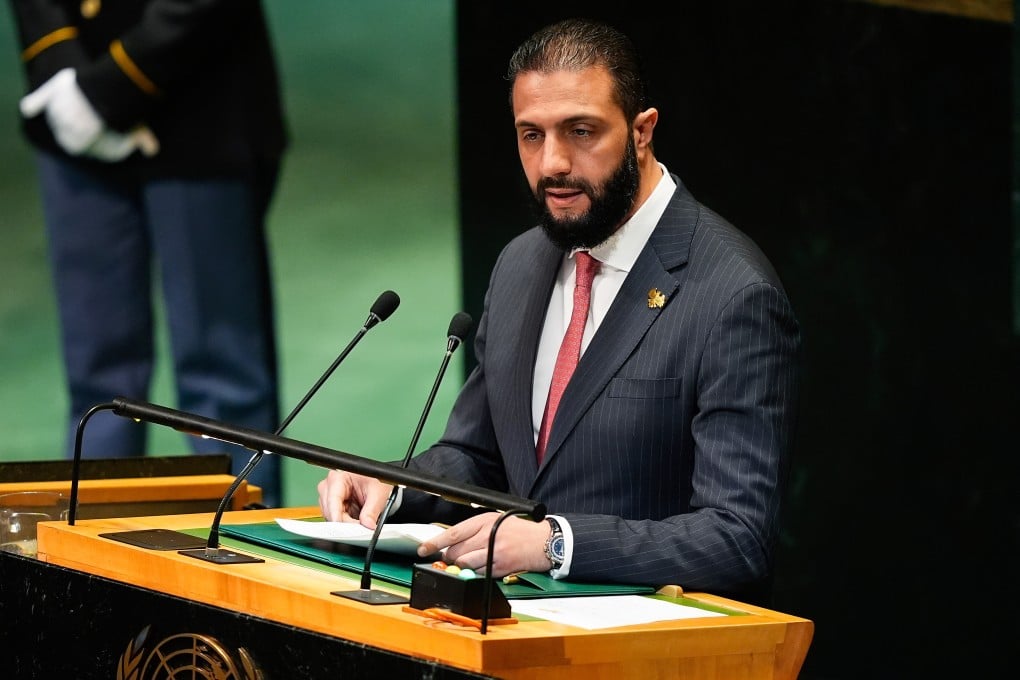 Syria’s President Ahmed Al-Sharaa speaks during the 80th session of the United Nations General Assembly in New York in September. Photo: AP