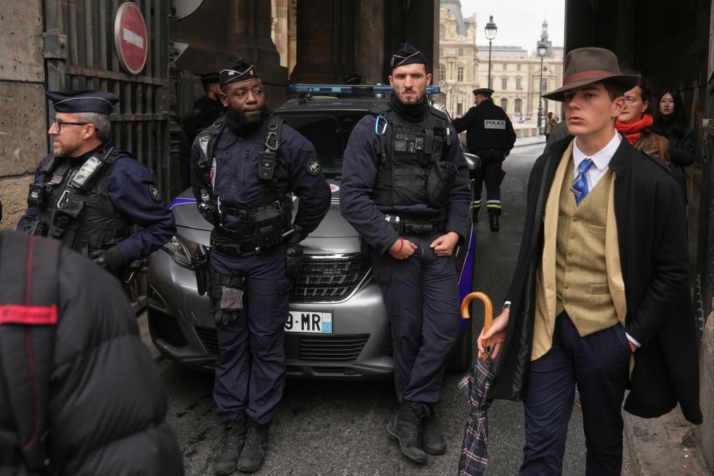 Pedro Elias Garzon Delvaux looking dapper at the Louvre on the day of the crown jewels heist. Photo: AP