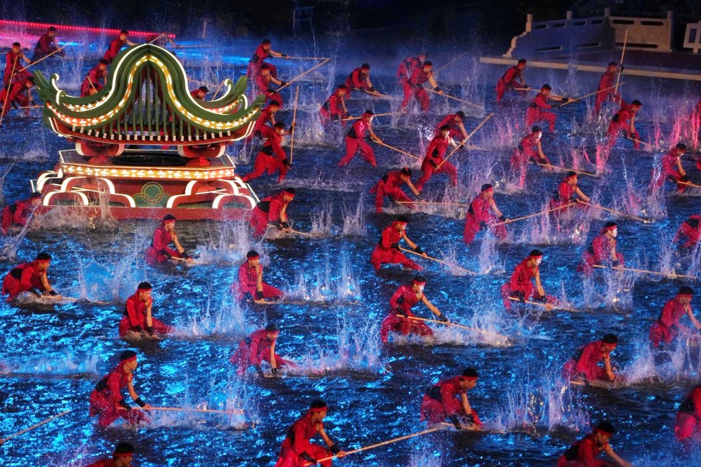 Wushu performances at the opening ceremony of China’s 15th National Games in Guangzhou, China. Photo: Elson Li
