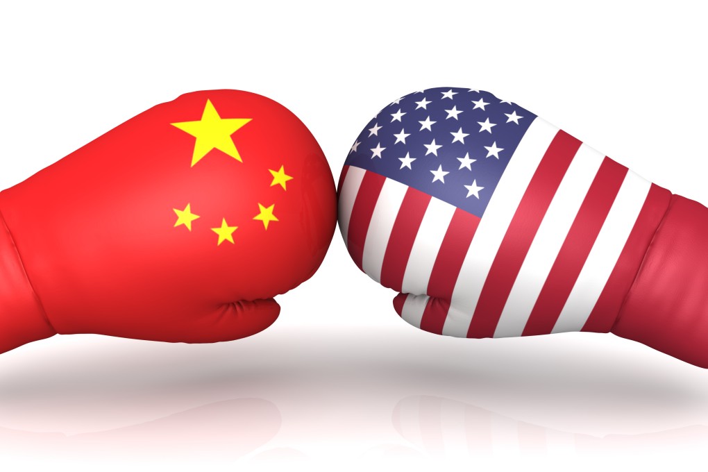 Boxing gloves featuring designs of China and US flags. Photo: Shutterstock