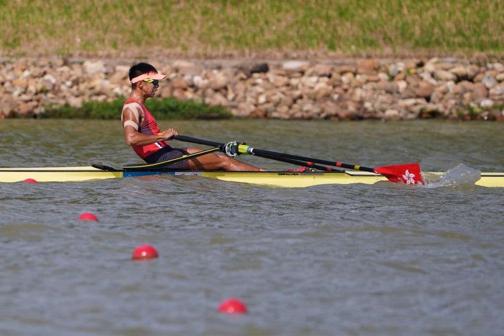 Chiu Hin-chun finished fifth in the men’s lightweight single sculls final on Monday. Photo: Elson Li