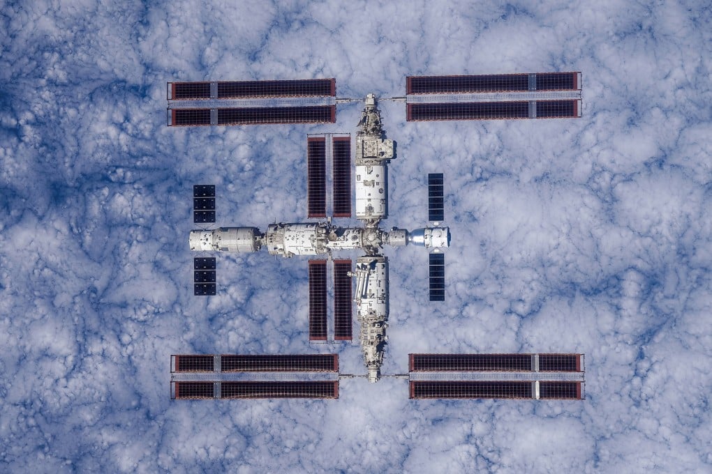 One of the first panoramic shots of China’s Tiangong space station, taken by a Shenzhou-16 mission astronaut in October 2024. Photo: CMSA