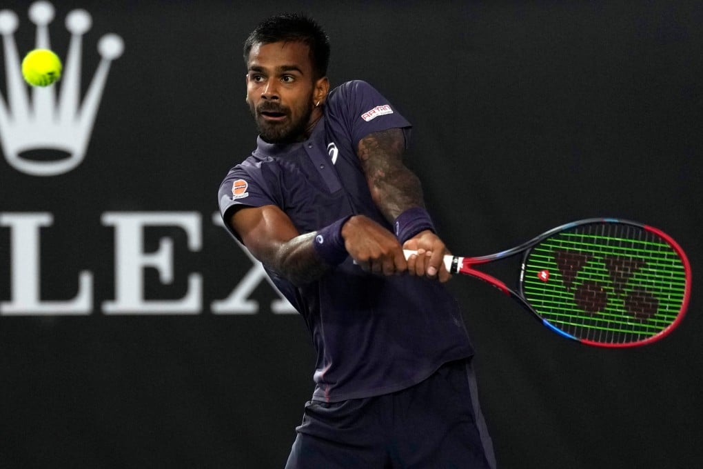 India’s Sumit Nagal lost to Tomas Machac of the Czech Republic in the first round of the Australian Open in January. Photo: AP