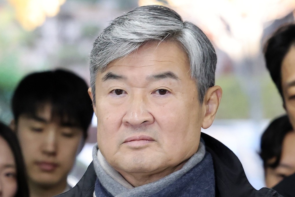 Cho Tae-yong, a former chief of South Korea’s National Intelligence Service, appears at the Seoul Central District Court on Tuesday. Photo: Yonhap/EPA