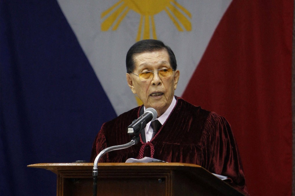 Philippine Senate President Juan Ponce Enrile delivers his opening remarks at the start of the impeachment trial for Supreme Court Chief Justice Renato Corona in Manila in 2012. Photo: AFP