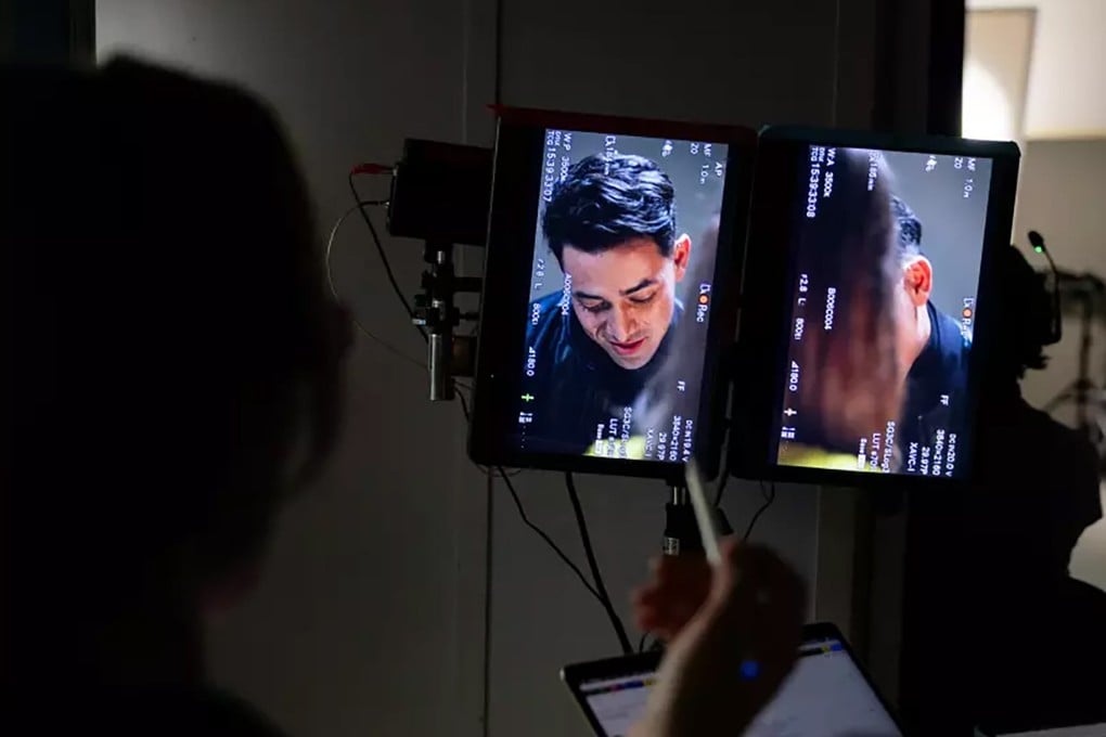 A crew member watches a screen during the filming of a micro drama in Burbank, California. The emerging format is cheaper to produce than traditional dramas and movies, and is beginning to attract investment from big players. Photo: Los Angeles Times/TNS