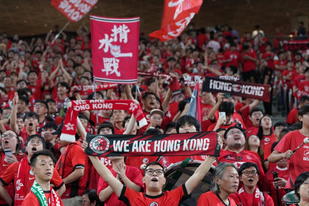 Supporters cheer for Hong Kong during an AFC Asian Cup qualifying match against Bangladesh at Kai Tak Stadium on October 14. Photo: Sam Tsang