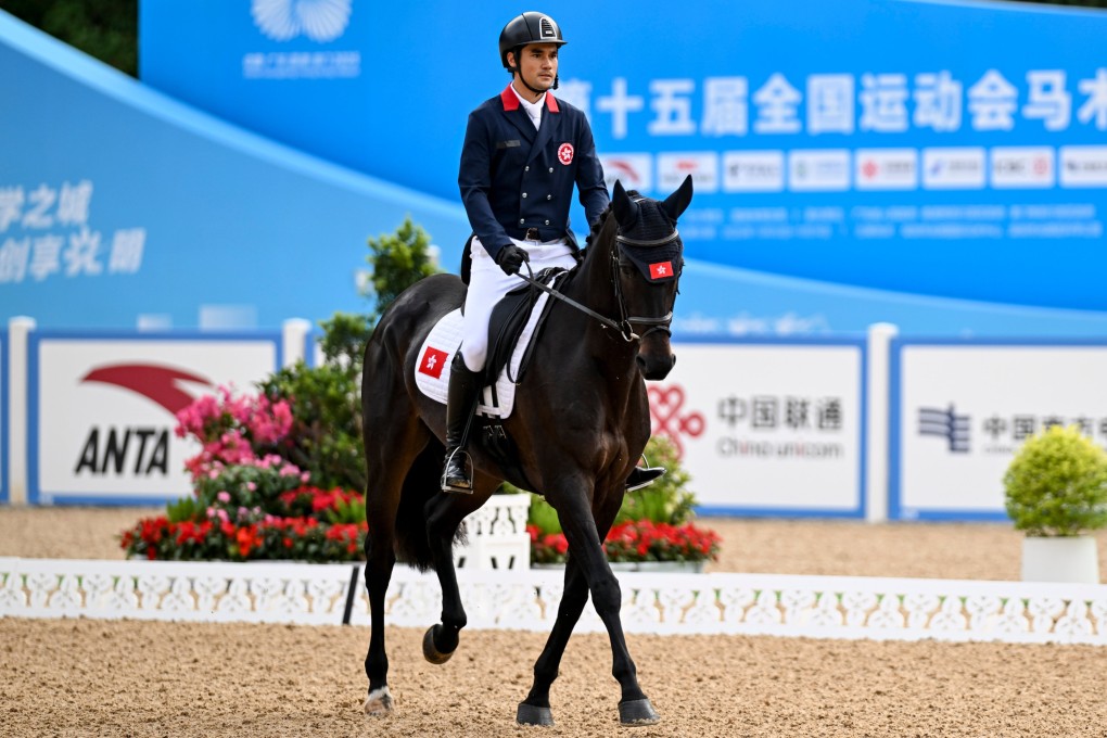 Hong Kong’s Thomas Ho is hopeful of challenging for a medal on his horse, Opalien Van ’T Gebergte. Photo: Xinhua