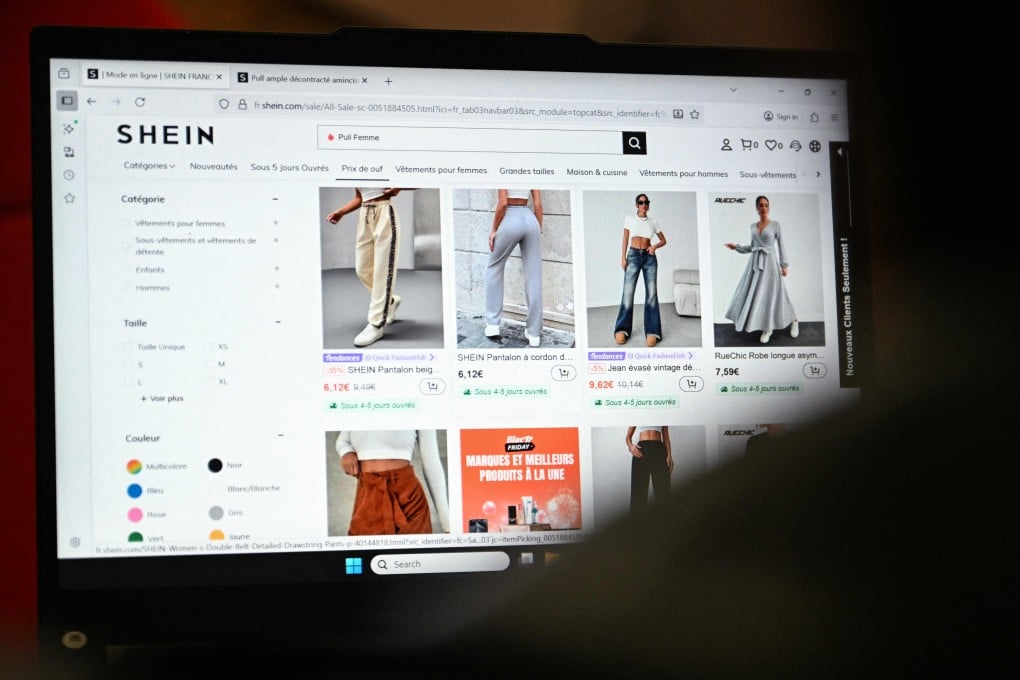 An internet user shops on the Shein website in Paris on November 5, 2025. Photo: AFP