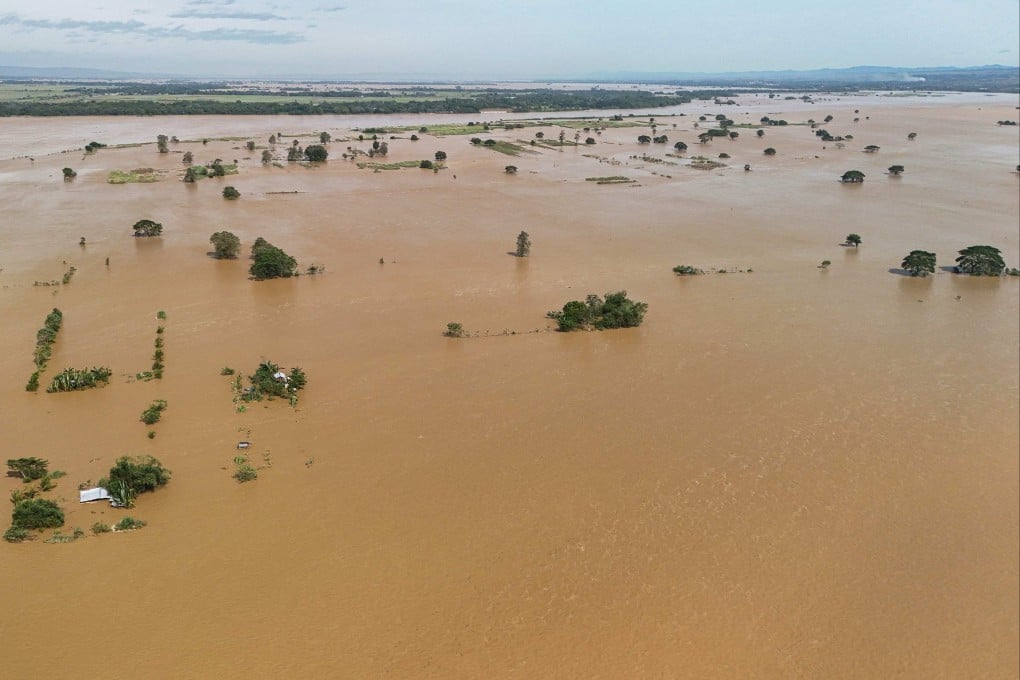 An aerial view of submerged houses and farm lands in Tuguegarao City, Cagayan province, north of Manila, on November 11, after Typhoon Fung-Wong lashed the Philippines. Photo: AFP