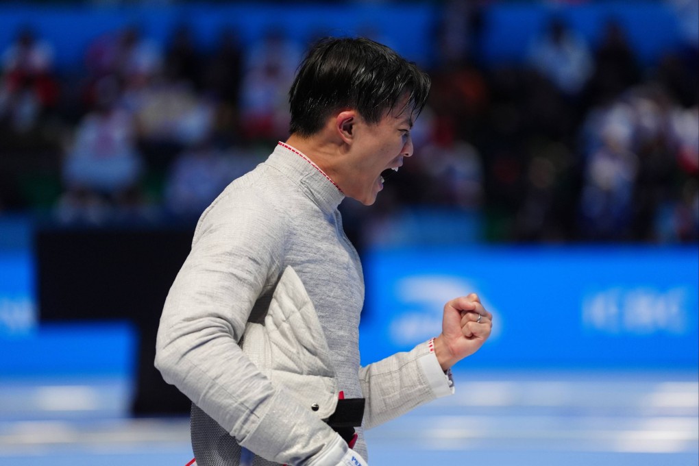 Aaron Ho became the first sabreist from the city to reach the final of the National Games, but lost in the final to Shandong’s Wei Zhenhao. Photo: Elson Li