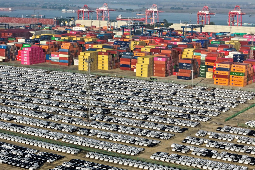 Cars for export are seen at a port in Nanjing in eastern China on November 12. Photo: AFP