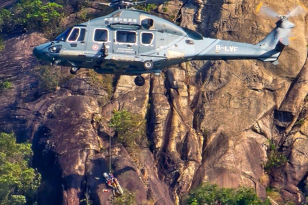 A Government Flying Service helicopter was deployed to recover the man’s body. Photo: Handout