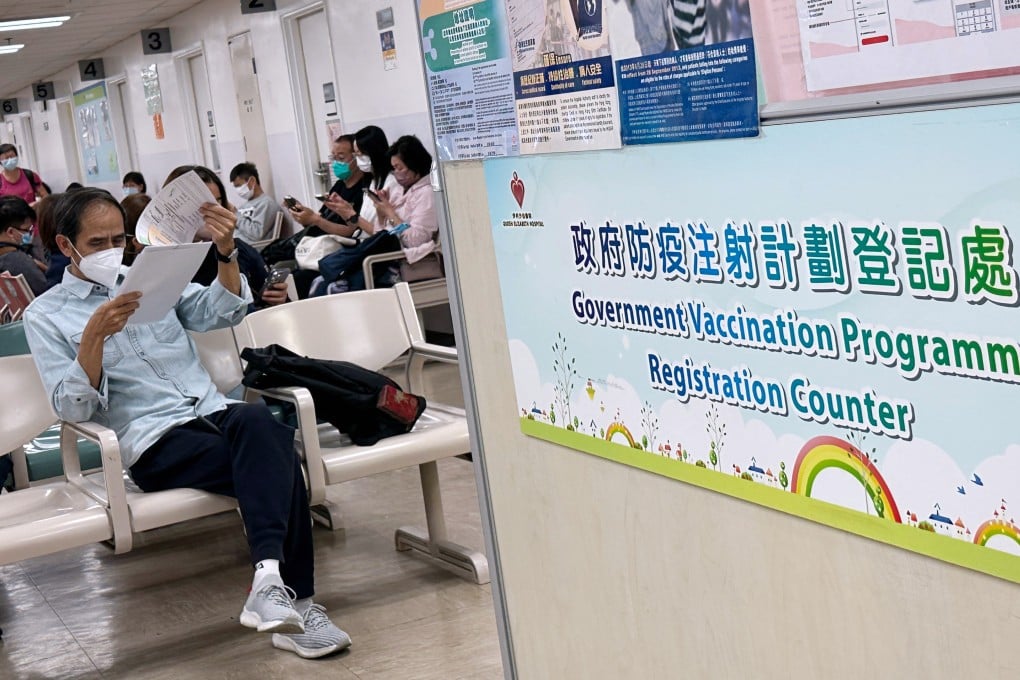 Patients register for vaccinations at Queen Elizabeth Hospital in Yau Ma Tei in March this year. Photo: Jelly Tse