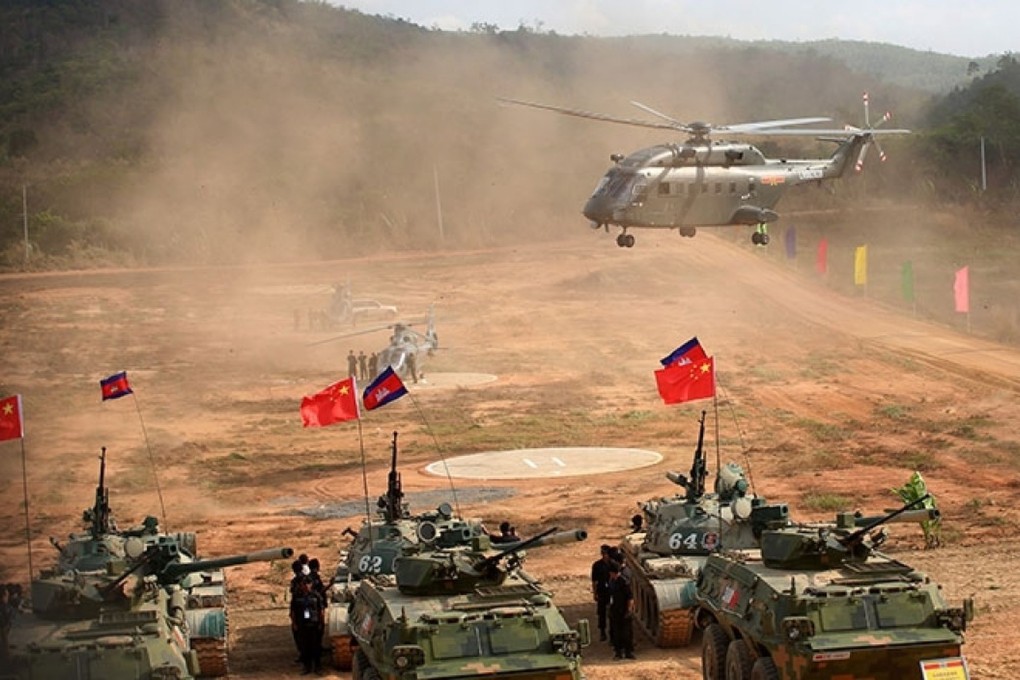 Chinese and Cambodian troops take part in a joint humanitarian search and rescue exercise in 2023. Photo: Handout