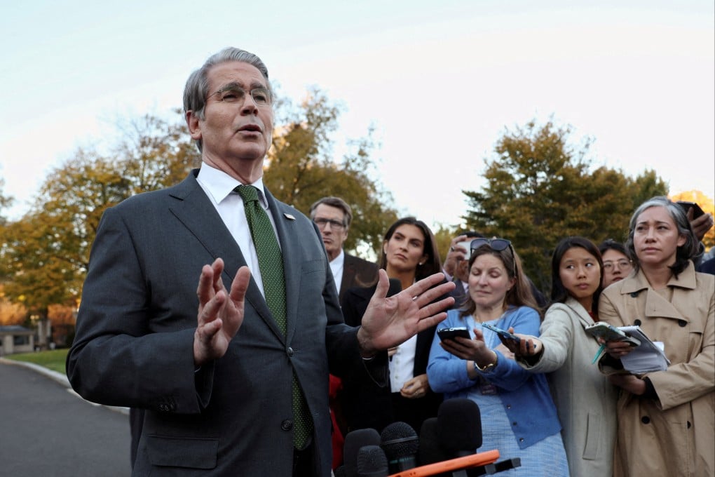 US Treasury Secretary Scott Bessent speaks to reporters at the White House in Washington. Photo: Reuters