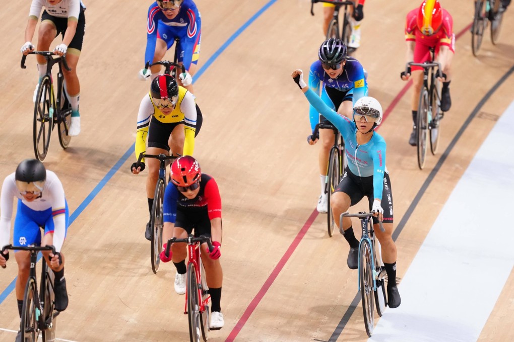 Hong Kong’s Ceci Lee won the omnium on Monday to claim her third gold medal of the National Games. Photo: Karma Lo