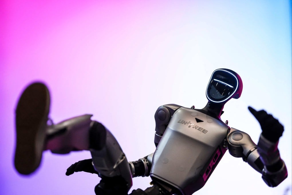 A Unitree robot seen at the Web Summit in Lisbon last week. Photo: AFP