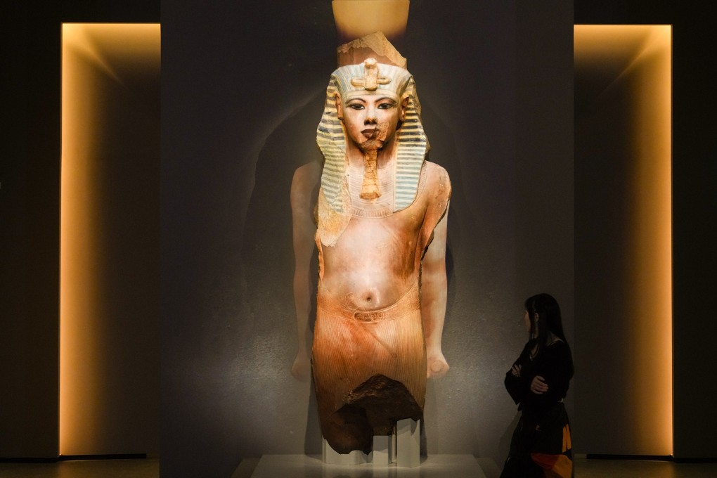 A statue of Tutankhamun is the centrepiece of the show at the Hong Kong Palace Museum. Photo: Sam Tsang