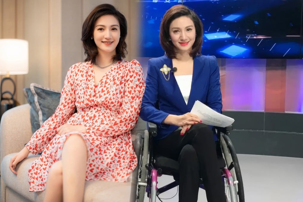 Chinese television host Liang Yi became the country’s first wheelchair using anchor after a spinal cord injury left her paralysed. Photo: SCMP composite/Weibo/Sohu