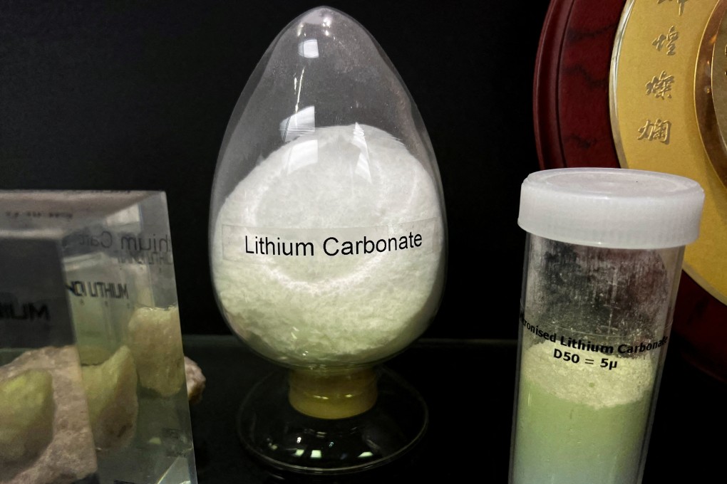 Lithium raw materials mined in Western Australia, which are used in the production of batteries for electric vehicles. Photo: Reuters