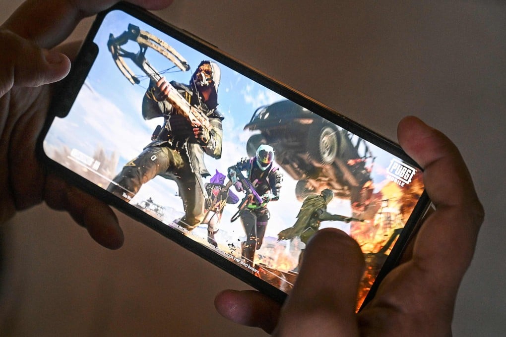 A phone displaying the military shooter video game “PUBG”, which Indonesian officials said would be targeted in a potential crackdown on violent video games. Photo: AFP