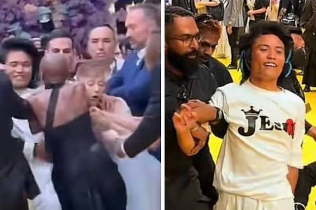 Johnson Wen was jailed for disrupting Ariana Grande’s Singapore premiere. Photo: TikTok/pyjamamann, UR Dinie