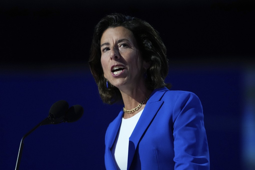 Gina Raimondo, then US Secretary of Commerce, speaks during the Democratic National Convention in August 2024. Photo: AP