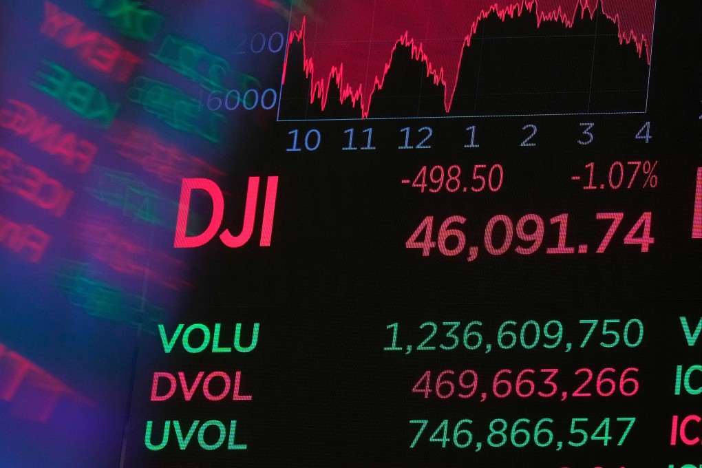 A board at the New York Stock Exchange displays the Dow Jones industrial average on Tuesday. Photo: AP