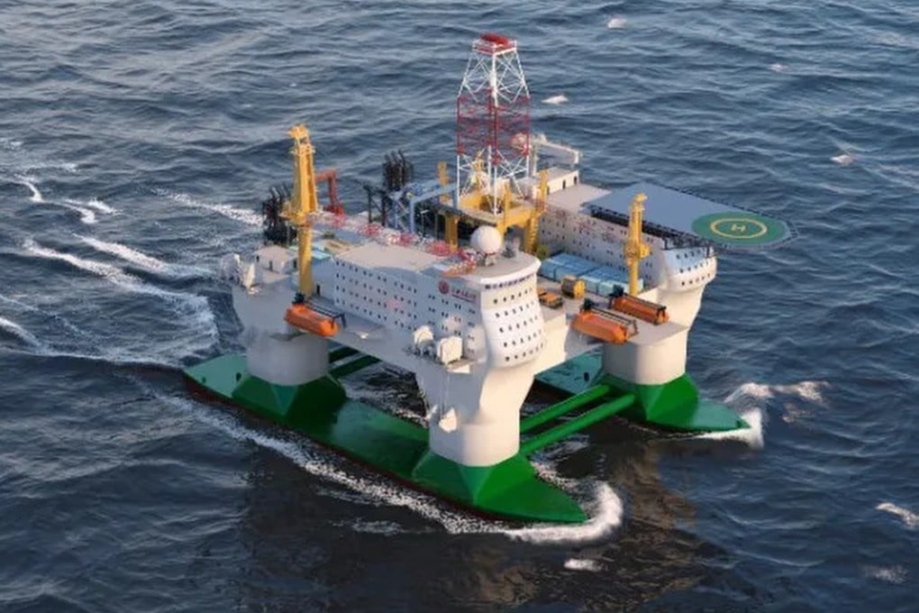 Artist impression of the 78,000-tonne “far-sea floating mobile island”. Photo: SJTU, China State Shipbuilding Corporation