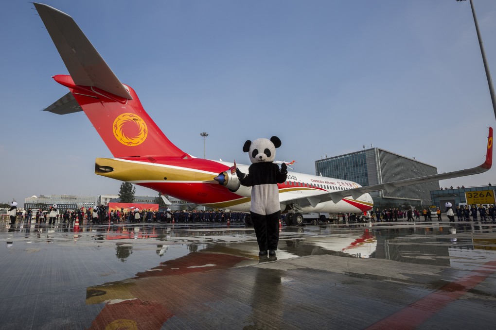 Comac’s ARJ21, China’s first locally made passenger plane, debuts at the Chengdu Airport on November 29, 2015. File photo: Handout