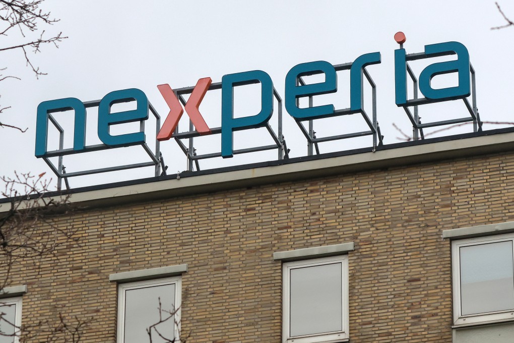The logo of Nexperia sits on a company building in Hamburg, Germany, on November 19, 2025. Photo: DPA via AP