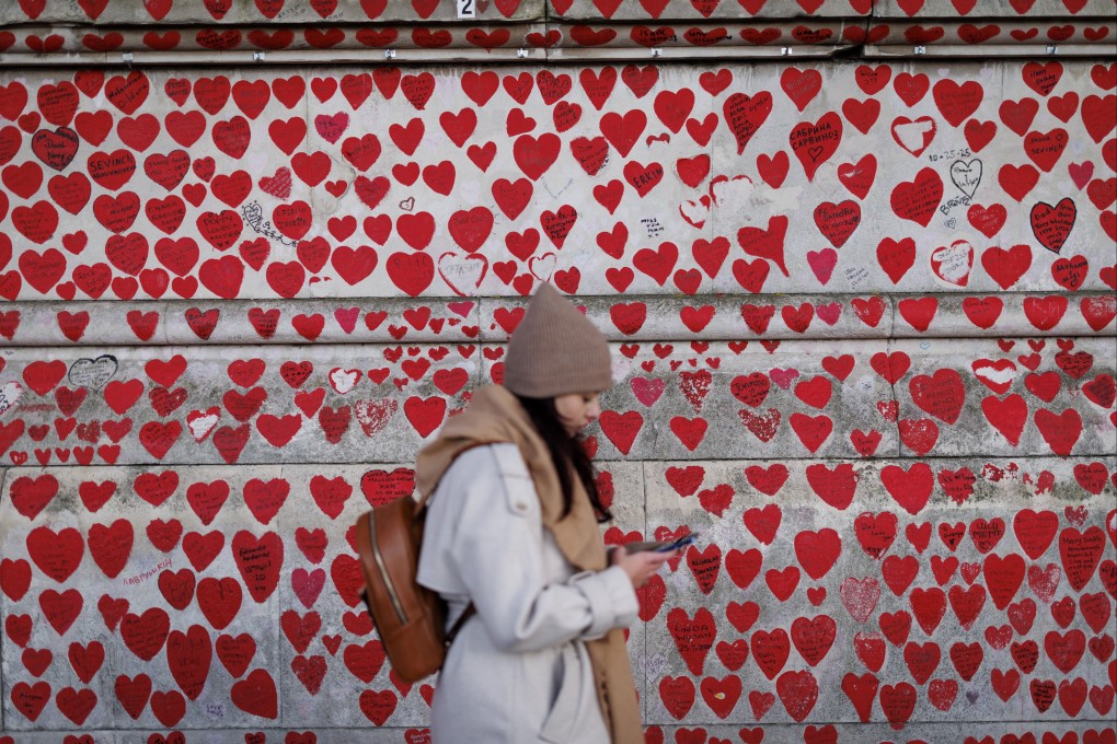 The National Covid Memorial Wall in London. Photo: EPA