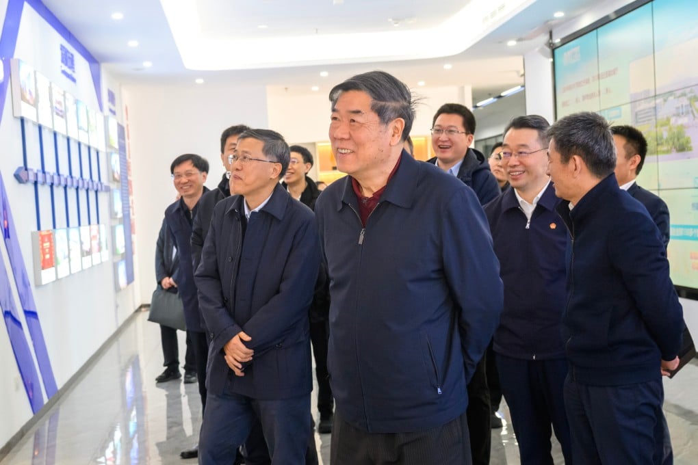 Vice-Premier He Lifeng inspects a hi-tech company in China’s Hubei province on Wednesday. Photo: Xinhua