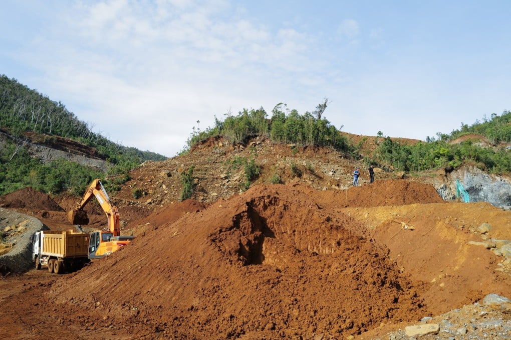 Nickel mining operations are seen near Cagdianao, Dinagat Island, on November 8. Photo: Jeoffrey Maitem