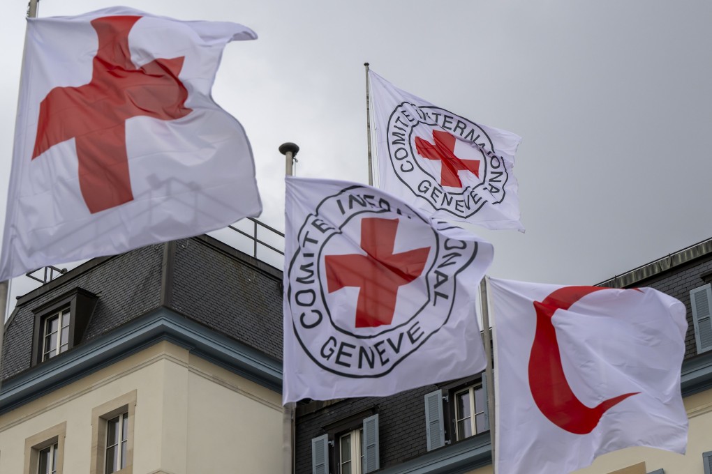 Flags of the International Committee of the Red Cross fly outside its headquarters in Geneva. Photo: EPA