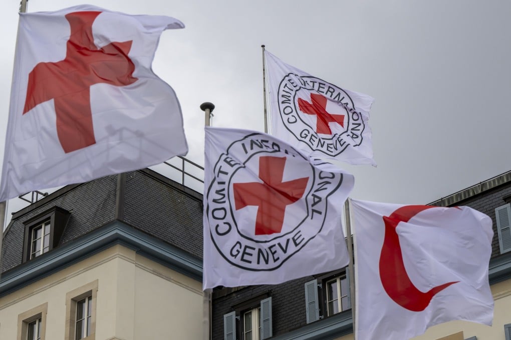 Flags of the International Committee of the Red Cross fly outside its headquarters in Geneva. Photo: EPA