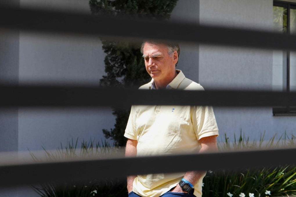 Brazil’s former president Jair Bolsonaro is seen at his residence in Brasilia in September. Photo” AFP