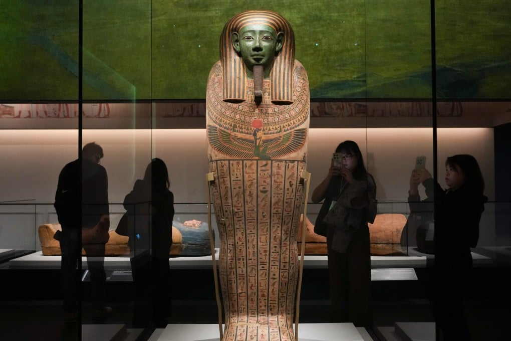 Anthropoid coffins are among the artefacts being displayed at Hong Kong Palace Museum. Photo: Sam Tsang