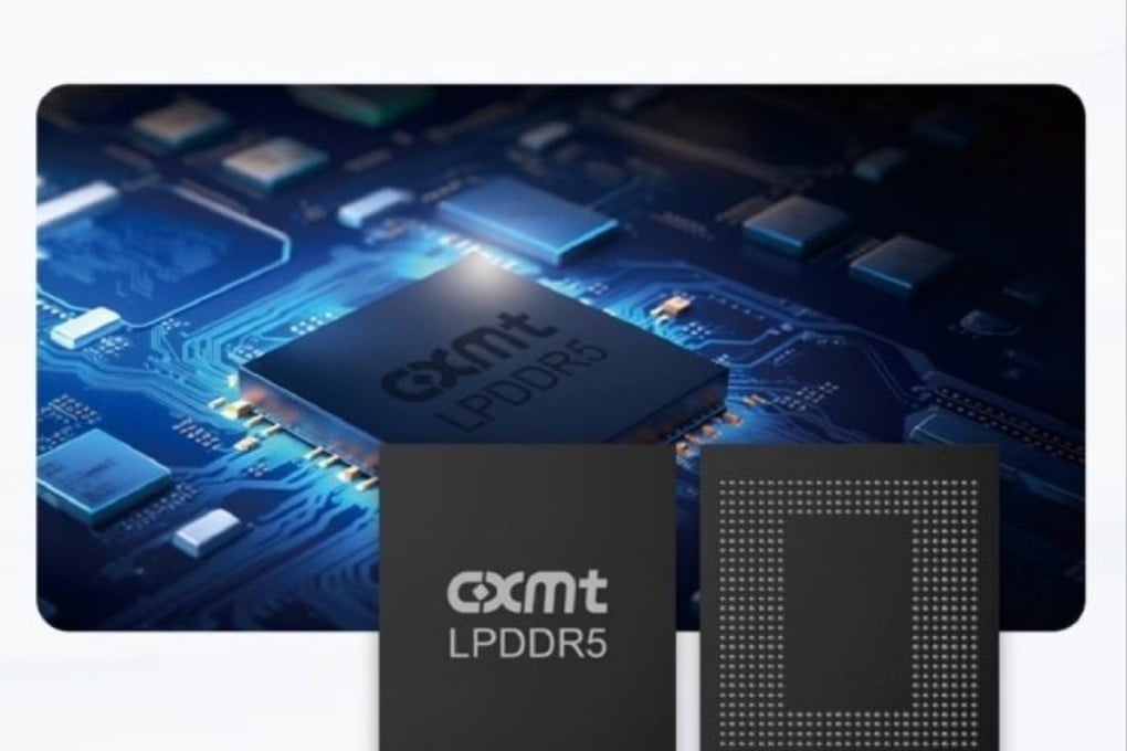 CXMT on Sunday unveiled its new DDR5 DRAM chips with high frequency and expanded memory at the China International Semiconductor Expo in Beijing. Photo: Handout