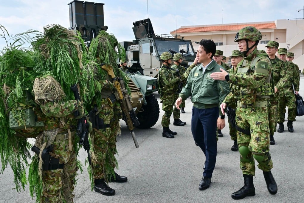 Shinjiro Koizumi, Japan’s defence minister, visited the country’s Self-Defense Force units on Yonaguni Island over the weekend. Photo: Handout