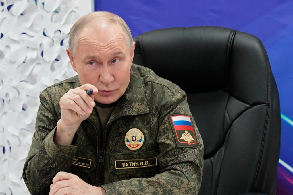 Russian President Vladimir Putin addresses a military command post at an undisclosed location. Photo: Russian Presidential Press Service via AP