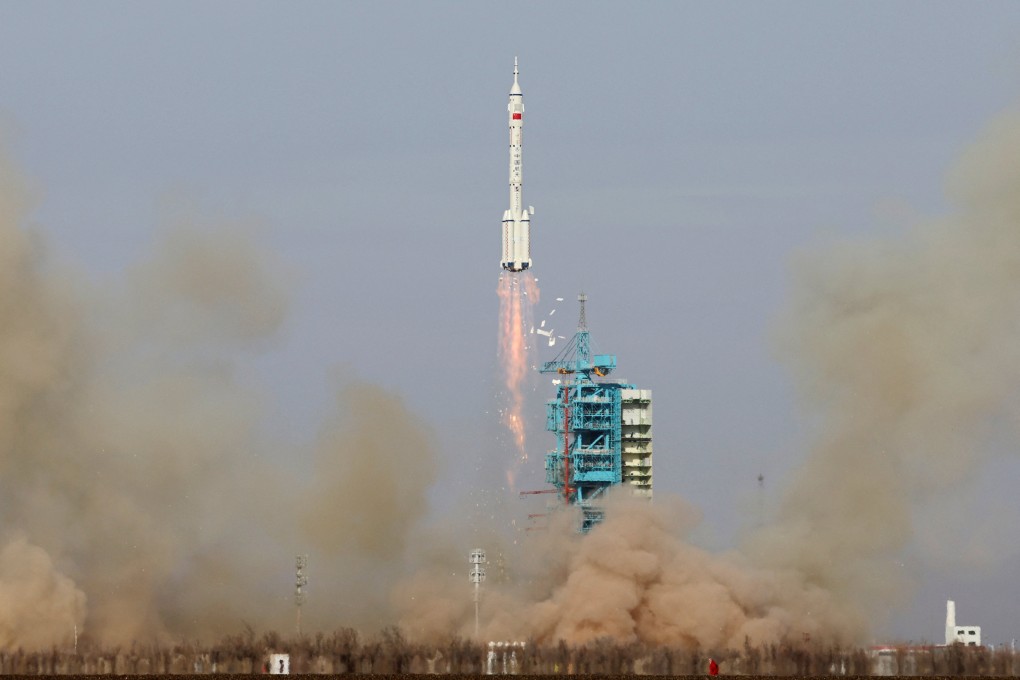A Long March-2F rocket carrying the uncrewed Shenzhou-22 spacecraft takes off from the Jiuquan Satellite Launch Centre in China’s northwestern Gansu province on November 25. Photo: via Reuters