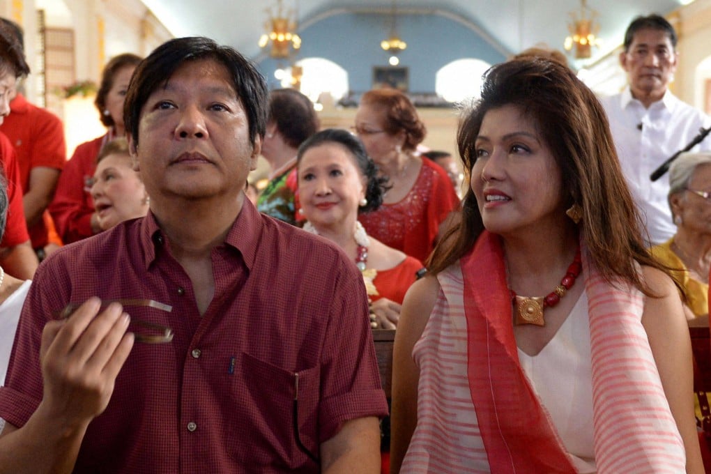 Imee Marcos (right) with her brother Ferdinand Marcos Jnr in 2014. Photo: AFP