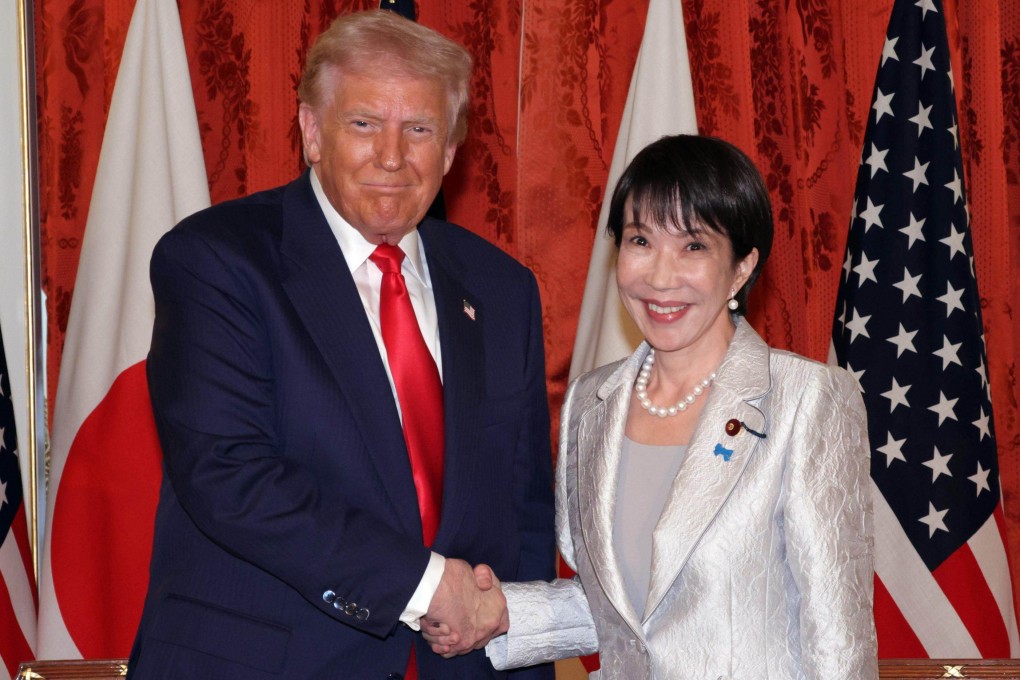 US President Donald Trump and Japanese Prime Minister Sanae Takaichi, pictured last month in Tokyo. Photo: Kyodo