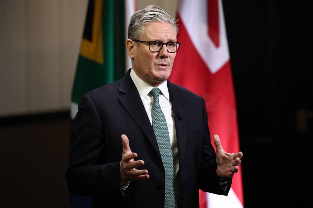 Britain’s Prime Minister Keir Starmer in Johannesburg, South Africa on Saturday. Photo: AFP