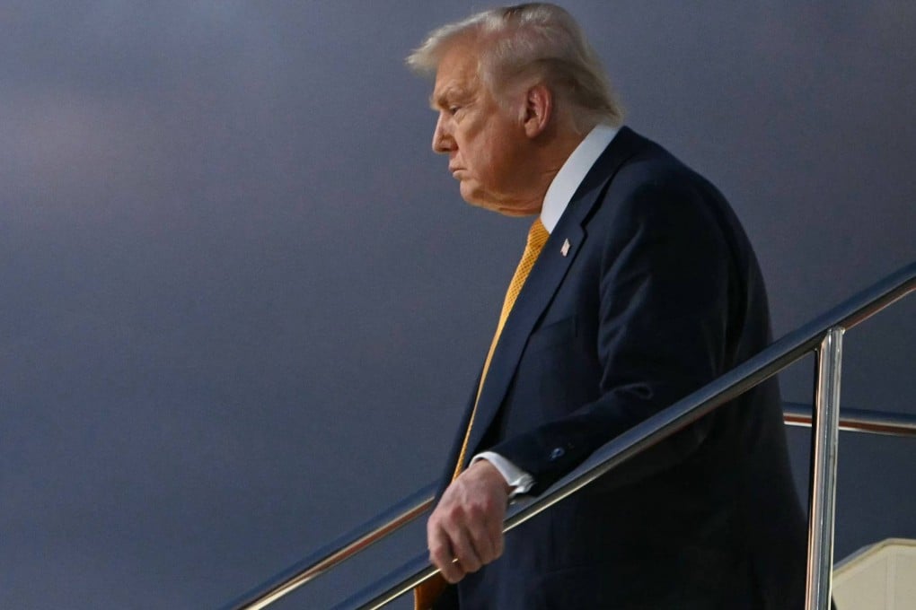 US President Donald Trump alights from Air Force One upon arrival at Haneda Airport in Tokyo on October 27. Photo: AFP
